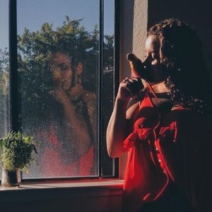 Topshop Red Orange Cascade Tank Tunic